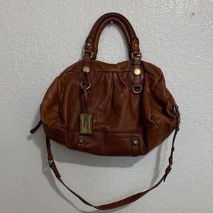 Marc Jacobs Tan Leather Satchel with Gold Accents